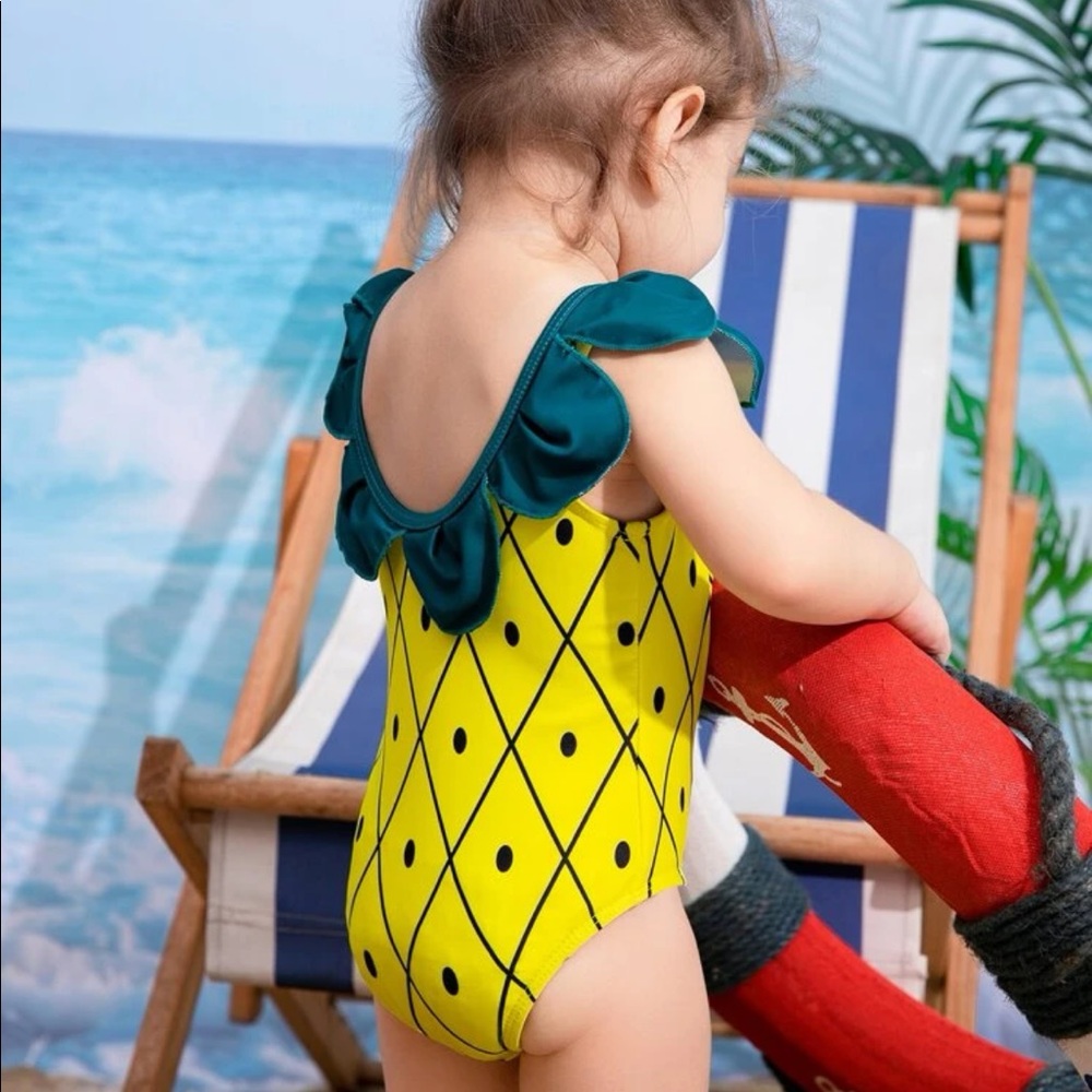 Baby Girl Pineapple One Piece Swimsuit 🍍 - Picture 2 of 7